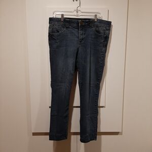 Democracy Jeans Womens 14 AB Technology Skinny Dark Blue Stretch Denim Jeans